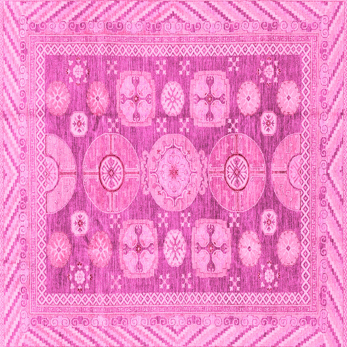 Square Oriental Pink Traditional Rug, abs3984pnk