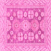 Square Oriental Pink Traditional Rug, abs3984pnk