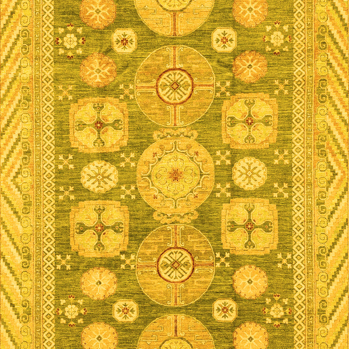 Machine Washable Oriental Yellow Traditional Rug, wshabs3984yw