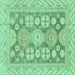 Square Oriental Turquoise Traditional Rug, abs3984turq