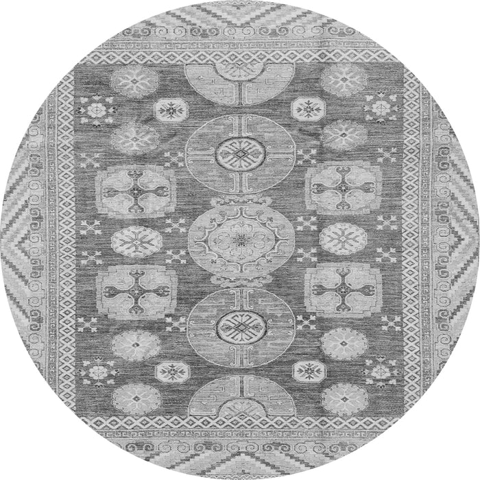 Round Oriental Gray Traditional Rug, abs3984gry