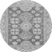 Round Oriental Gray Traditional Rug, abs3984gry