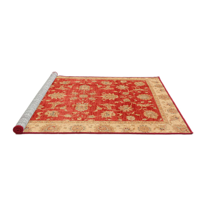 Sideview of Machine Washable Abstract Scarlet Red Rug, wshabs3985