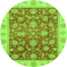 Round Oriental Green Traditional Rug, abs3985grn