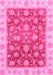 Machine Washable Oriental Pink Traditional Rug, wshabs3985pnk