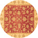 Round Oriental Brown Traditional Rug, abs3985brn