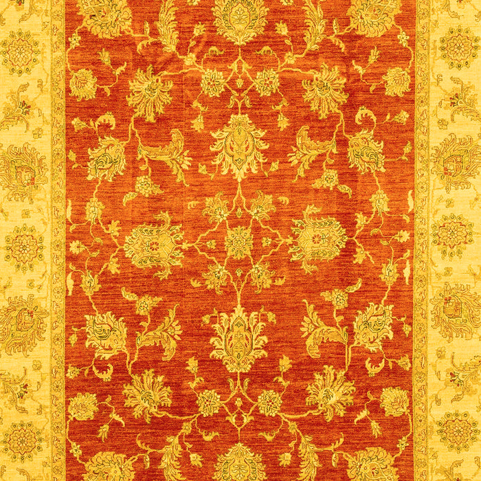 Machine Washable Oriental Yellow Traditional Rug, wshabs3985yw