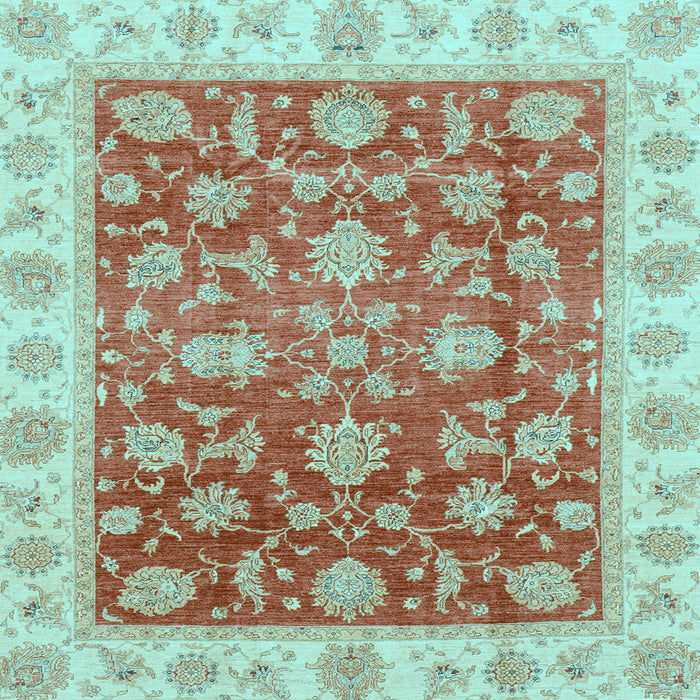 Square Oriental Light Blue Traditional Rug, abs3985lblu