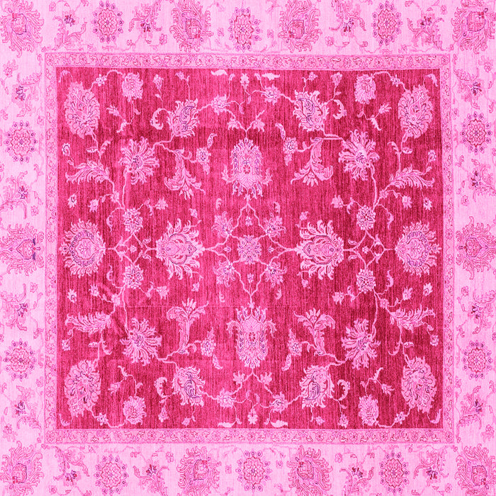 Square Oriental Pink Traditional Rug, abs3985pnk