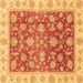 Square Machine Washable Oriental Brown Traditional Rug, wshabs3985brn