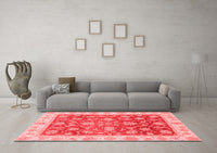 Machine Washable Oriental Red Traditional Rug, wshabs3985red