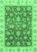 Machine Washable Oriental Emerald Green Traditional Area Rugs, wshabs3985emgrn