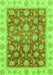 Machine Washable Oriental Green Traditional Area Rugs, wshabs3985grn