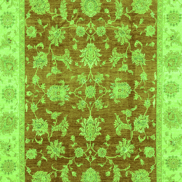 Machine Washable Oriental Green Traditional Area Rugs, wshabs3985grn