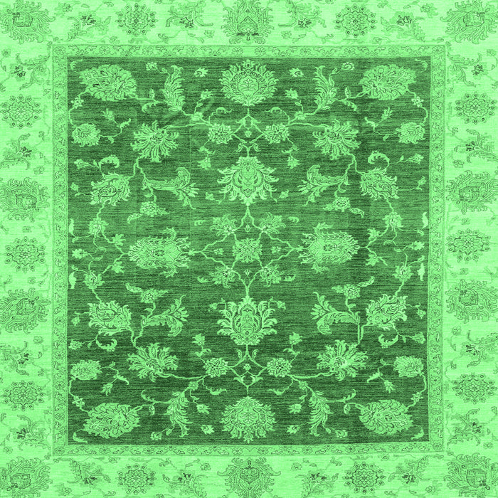 Square Oriental Emerald Green Traditional Rug, abs3985emgrn