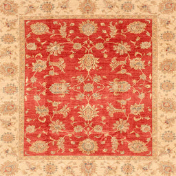 Square Machine Washable Abstract Scarlet Red Rug, wshabs3985