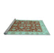 Sideview of Machine Washable Oriental Light Blue Traditional Rug, wshabs3985lblu