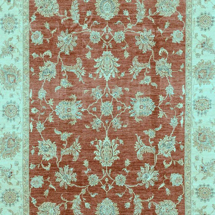 Machine Washable Oriental Light Blue Traditional Rug, wshabs3985lblu