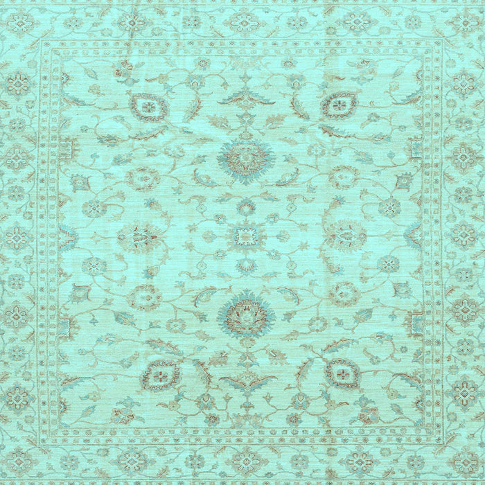 Square Oriental Light Blue Traditional Rug, abs3986lblu