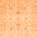 Square Machine Washable Oriental Orange Traditional Area Rugs, wshabs3986org