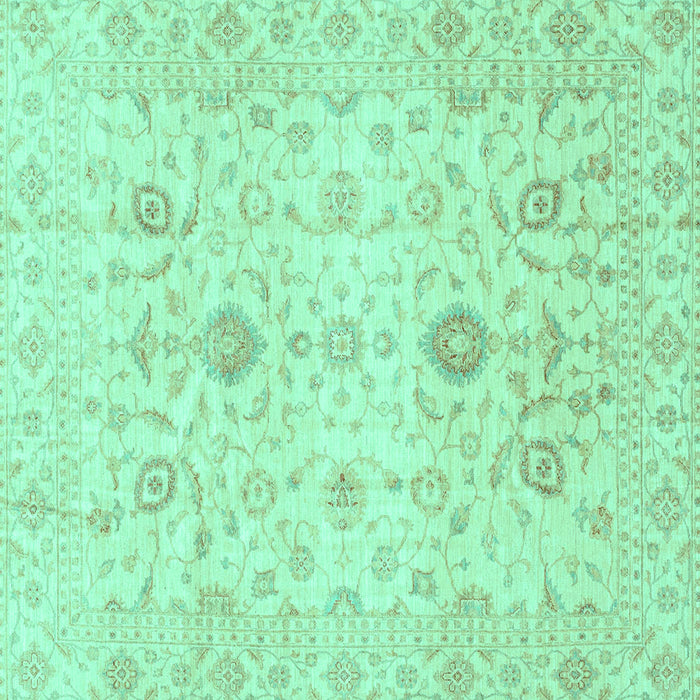 Square Oriental Turquoise Traditional Rug, abs3986turq