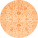 Round Oriental Orange Traditional Rug, abs3986org