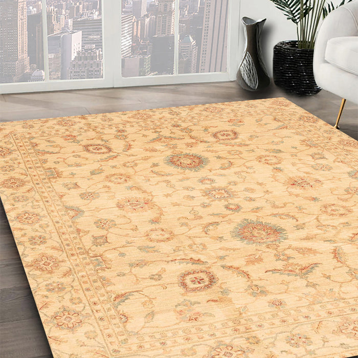 Abstract Orange Oriental Rug in Family Room, abs3986