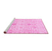 Sideview of Machine Washable Oriental Pink Traditional Rug, wshabs3986pnk