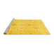 Sideview of Machine Washable Oriental Yellow Traditional Rug, wshabs3986yw