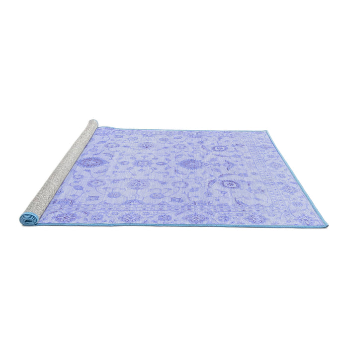 Sideview of Machine Washable Oriental Blue Traditional Rug, wshabs3986blu