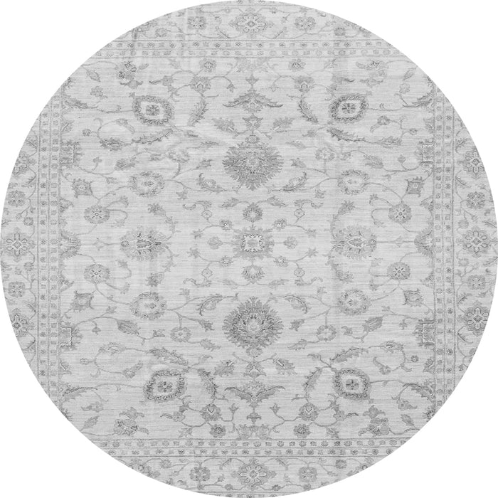 Round Oriental Gray Traditional Rug, abs3986gry