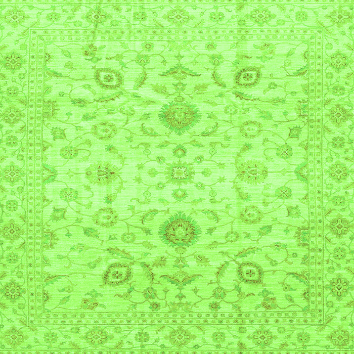 Square Oriental Green Traditional Rug, abs3986grn