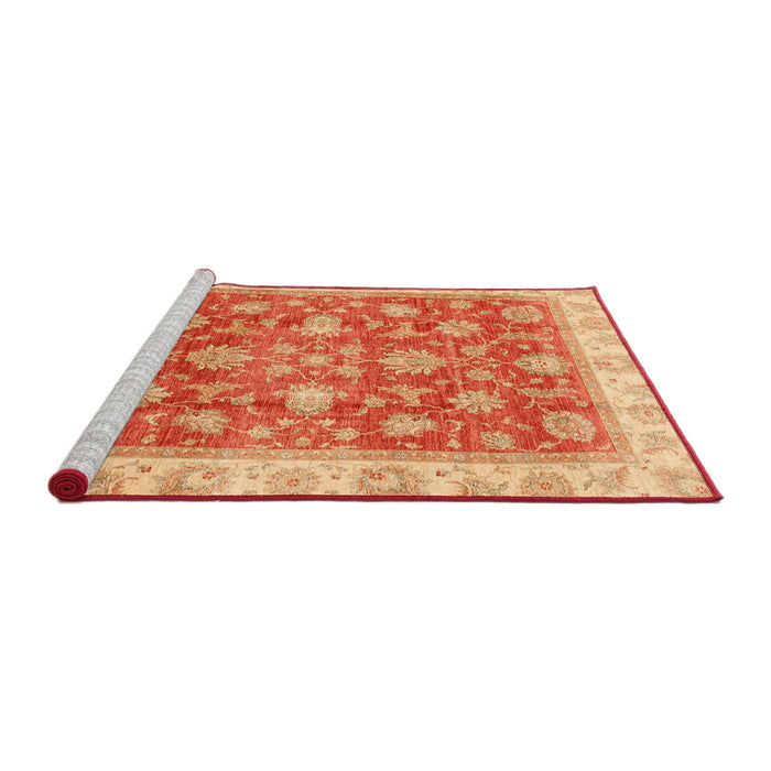 Sideview of Machine Washable Abstract Scarlet Red Rug, wshabs3987