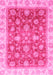 Machine Washable Oriental Pink Traditional Rug, wshabs3987pnk