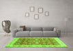 Machine Washable Oriental Green Traditional Area Rugs in a Living Room,, wshabs3987grn