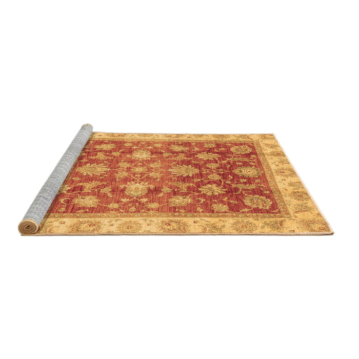 Sideview of Machine Washable Oriental Brown Traditional Rug, wshabs3987brn