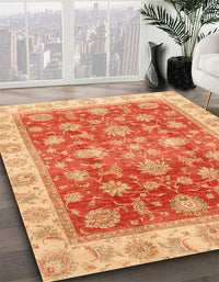 Abstract Scarlet Red Oriental Rug, abs3987