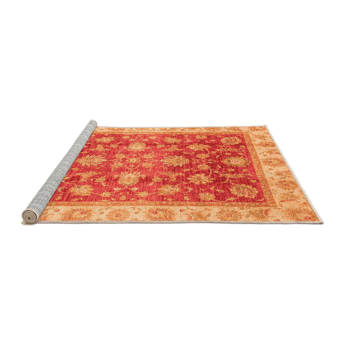 Sideview of Machine Washable Oriental Orange Traditional Area Rugs, wshabs3987org