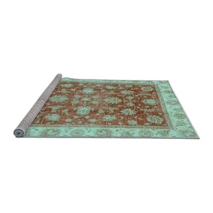 Sideview of Machine Washable Oriental Light Blue Traditional Rug, wshabs3987lblu