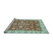 Sideview of Machine Washable Oriental Light Blue Traditional Rug, wshabs3987lblu