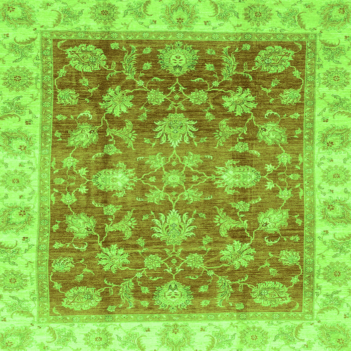 Square Oriental Green Traditional Rug, abs3987grn