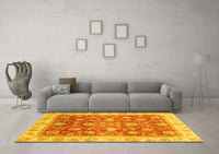 Machine Washable Oriental Yellow Traditional Rug, wshabs3987yw