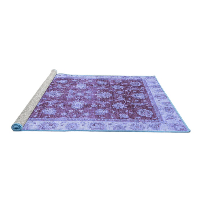 Sideview of Machine Washable Oriental Blue Traditional Rug, wshabs3987blu