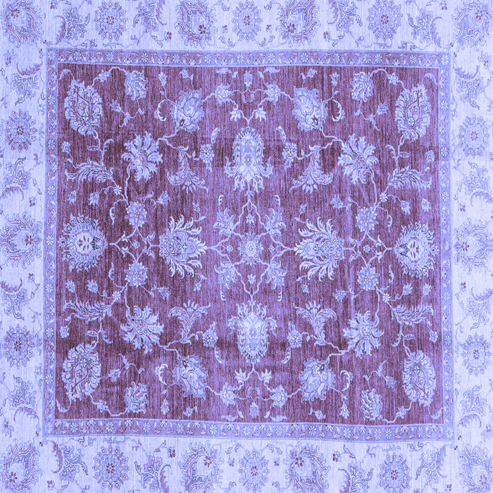 Square Machine Washable Oriental Blue Traditional Rug, wshabs3987blu
