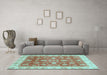 Machine Washable Oriental Light Blue Traditional Rug in a Living Room, wshabs3987lblu