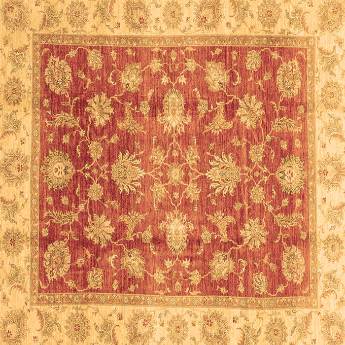 Square Machine Washable Oriental Brown Traditional Rug, wshabs3987brn