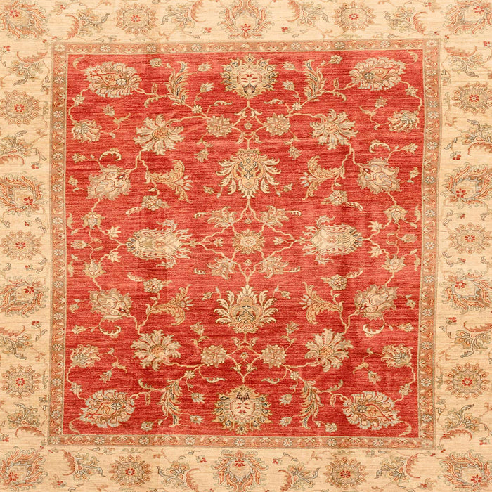 Square Abstract Scarlet Red Oriental Rug, abs3987