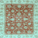 Square Oriental Light Blue Traditional Rug, abs3987lblu