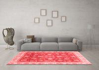 Machine Washable Oriental Red Traditional Rug, wshabs3987red