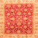 Square Machine Washable Oriental Orange Traditional Area Rugs, wshabs3987org